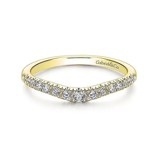 14K Yellow Gold French Pave Curved Wedding Band Koerbers Fine Jewelry Inc New Albany, IN