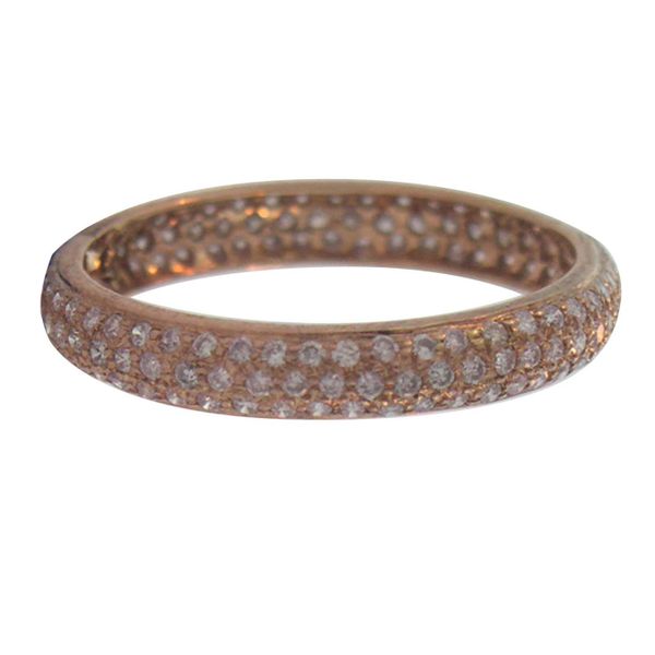 18K Rose Gold Pave Set Tire Stackable or Wedding Band Koerbers Fine Jewelry Inc New Albany, IN