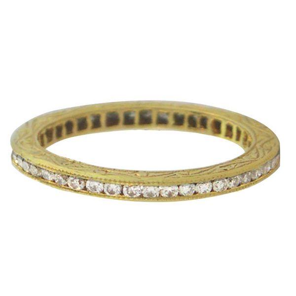 18K Yellow Gold Channel Set Diamond Stackable or Wedding Band Koerbers Fine Jewelry Inc New Albany, IN