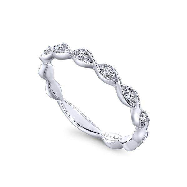 14K White Gold Twisted Diamond Stackable Band Image 3 Koerbers Fine Jewelry Inc New Albany, IN