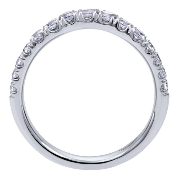 14K White Gold Curved French Pave Diamond Wedding Band Image 4 Koerbers Fine Jewelry Inc New Albany, IN