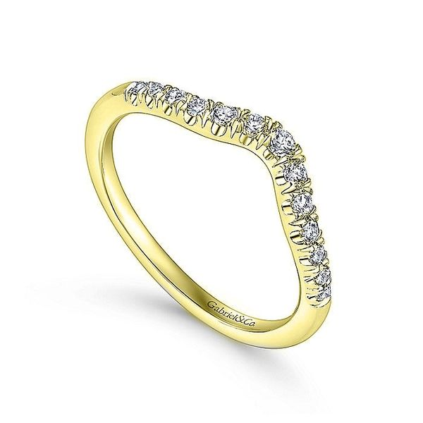 14K Yellow Gold Curved French Pave Set Band Image 2 Koerbers Fine Jewelry Inc New Albany, IN