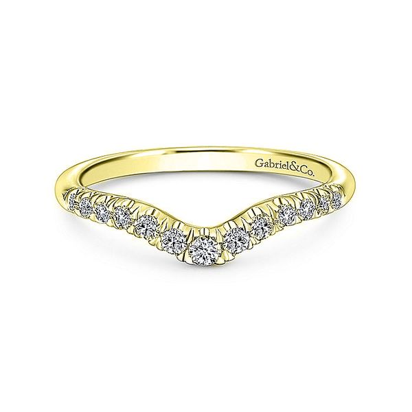 14K Yellow Gold Curved French Pave Set Band Koerbers Fine Jewelry Inc New Albany, IN