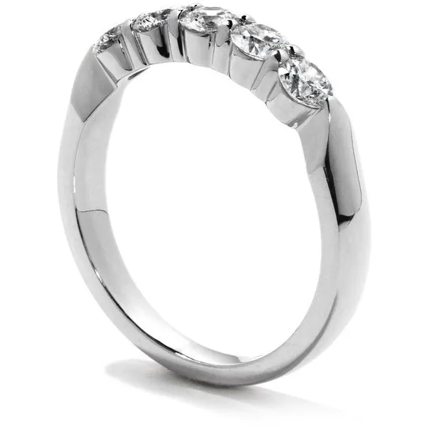 18K White Gold Five-Stone Diamond Wedding Band Image 2 Koerbers Fine Jewelry Inc New Albany, IN