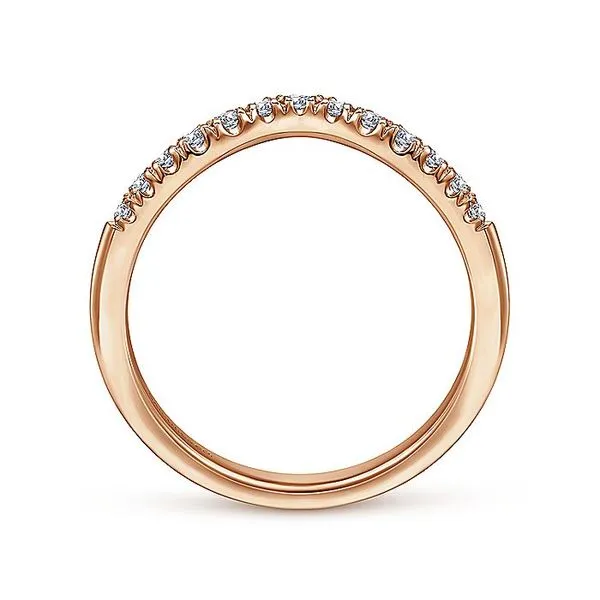 14K Rose Gold Curved Diamond Anniversary Band Image 2 Koerbers Fine Jewelry Inc New Albany, IN