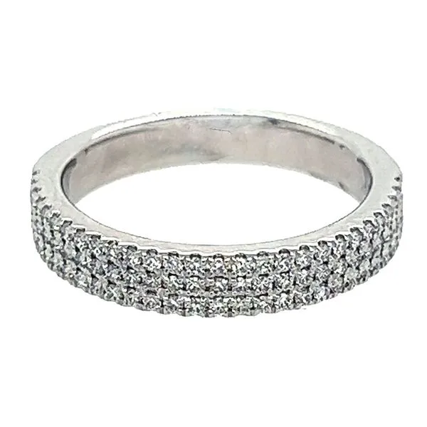 14K White Gold 3 Row Diamond Pave Band Koerbers Fine Jewelry Inc New Albany, IN