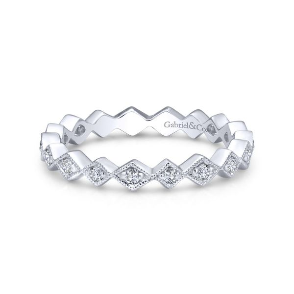 14K White Gold Contoured Diamond Zig Zag Stackable Ring Koerbers Fine Jewelry Inc New Albany, IN