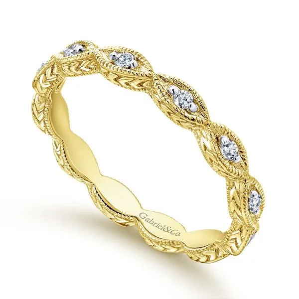 14K Yellow Gold Marquise Station Stackable Diamond Wedding Band Image 2 Koerbers Fine Jewelry Inc New Albany, IN