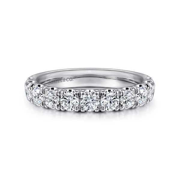 14K White Gold 11 Stone French Pave Set Diamond Wedding Band Koerbers Fine Jewelry Inc New Albany, IN
