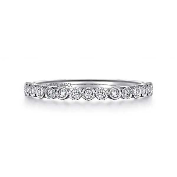 14K White Gold Round Bezel Set Diamond Anniversary Band Koerbers Fine Jewelry Inc New Albany, IN