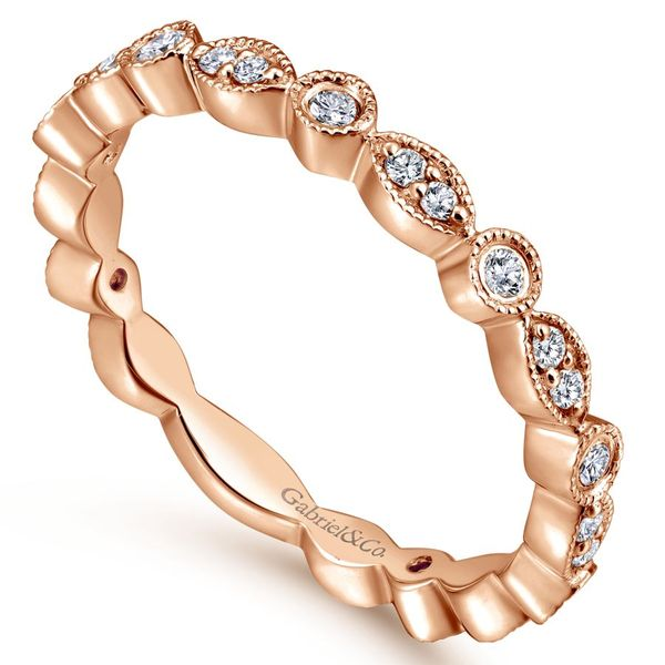 14K Rose Gold Marquise and Circular Stackable or Wedding Band Image 2 Koerbers Fine Jewelry Inc New Albany, IN