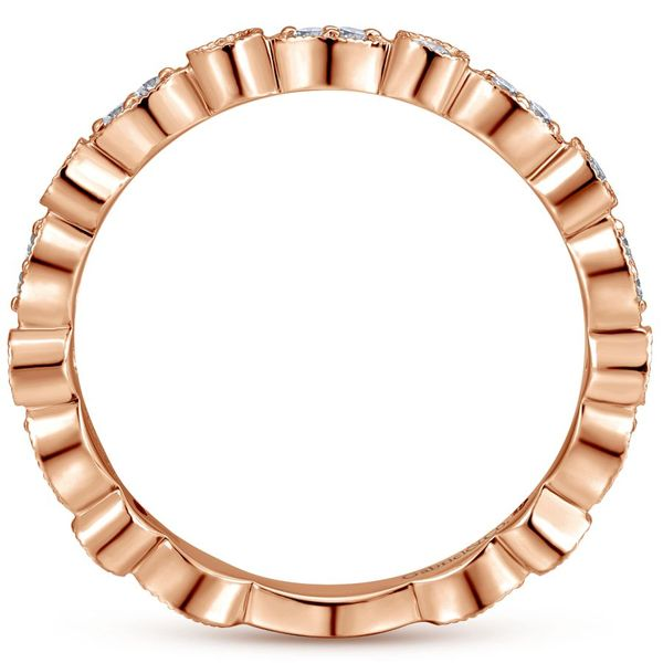 14K Rose Gold Marquise and Circular Stackable or Wedding Band Image 3 Koerbers Fine Jewelry Inc New Albany, IN