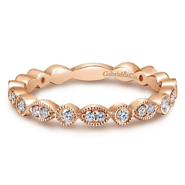 14K Rose Gold Marquise and Circular Stackable or Wedding Band Koerbers Fine Jewelry Inc New Albany, IN