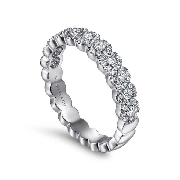 14K White Gold Round Diamond Halo Anniversary Band Image 3 Koerbers Fine Jewelry Inc New Albany, IN