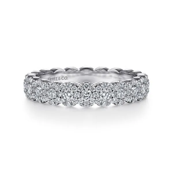 14K White Gold Round Diamond Halo Anniversary Band Koerbers Fine Jewelry Inc New Albany, IN