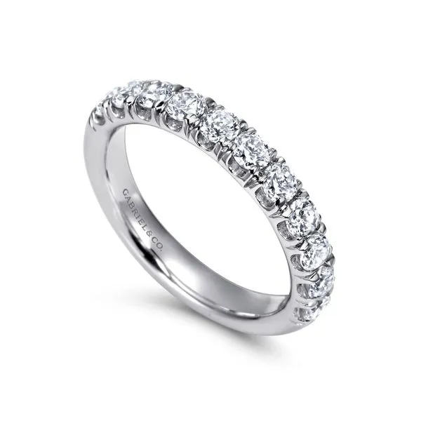 14K White Gold 11 Stone French Pave Diamond Wedding Band Image 3 Koerbers Fine Jewelry Inc New Albany, IN