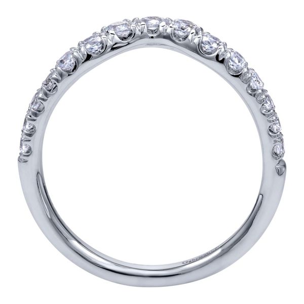 Curved 14K White Gold French Pave Diamond Wedding Band Image 2 Koerbers Fine Jewelry Inc New Albany, IN