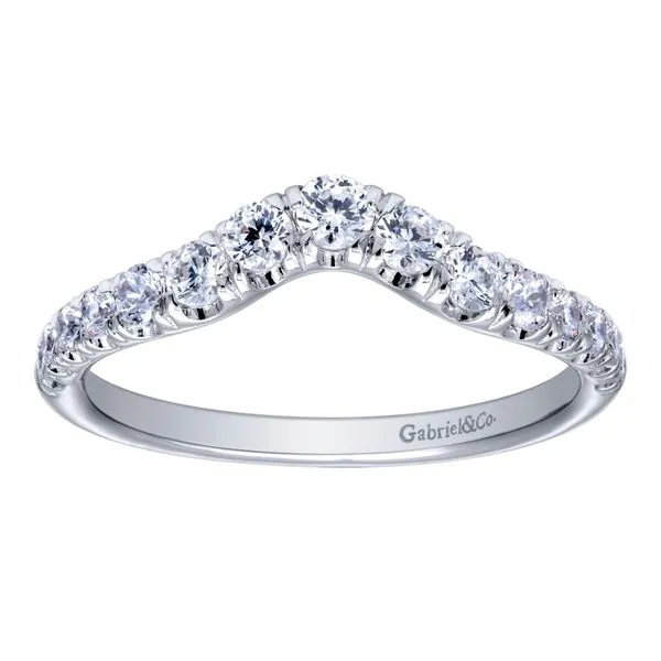 Curved 14K White Gold French Pave Diamond Wedding Band Image 4 Koerbers Fine Jewelry Inc New Albany, IN