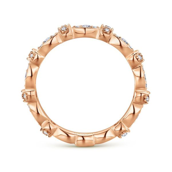 14K Rose Gold Contoured Stackable Diamond Fashion Ring Image 2 Koerbers Fine Jewelry Inc New Albany, IN