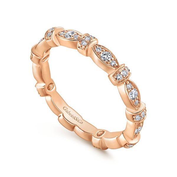 14K Rose Gold Contoured Stackable Diamond Fashion Ring Image 3 Koerbers Fine Jewelry Inc New Albany, IN