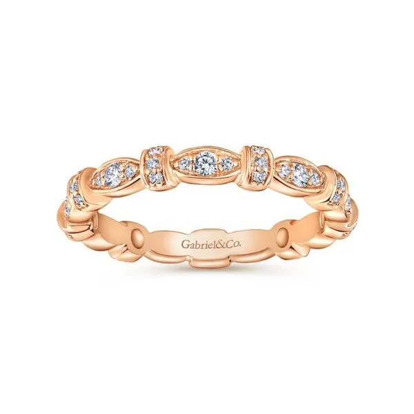 14K Rose Gold Contoured Stackable Diamond Fashion Ring Image 4 Koerbers Fine Jewelry Inc New Albany, IN