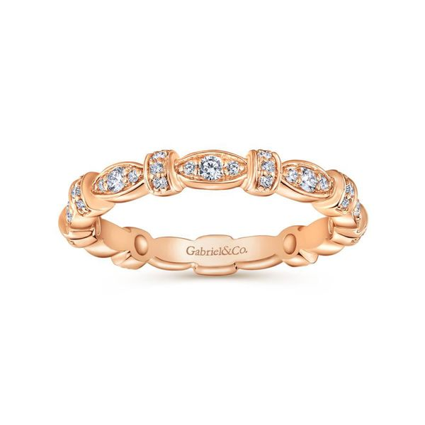 14K Rose Gold Contoured Stackable Diamond Fashion Ring Image 4 Koerbers Fine Jewelry Inc New Albany, IN