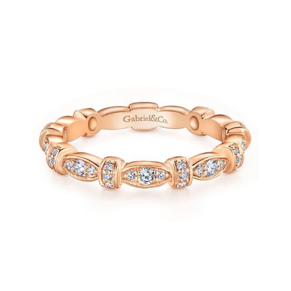 14K Rose Gold Contoured Stackable Diamond Fashion Ring Koerbers Fine Jewelry Inc New Albany, IN