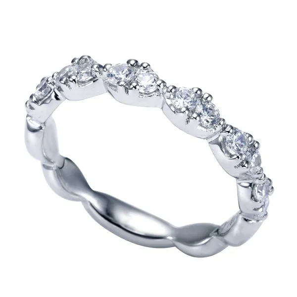 14K White Gold Scalloped Diamond Wedding Band Image 2 Koerbers Fine Jewelry Inc New Albany, IN