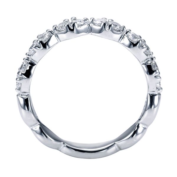14K White Gold Scalloped Diamond Wedding Band Image 3 Koerbers Fine Jewelry Inc New Albany, IN