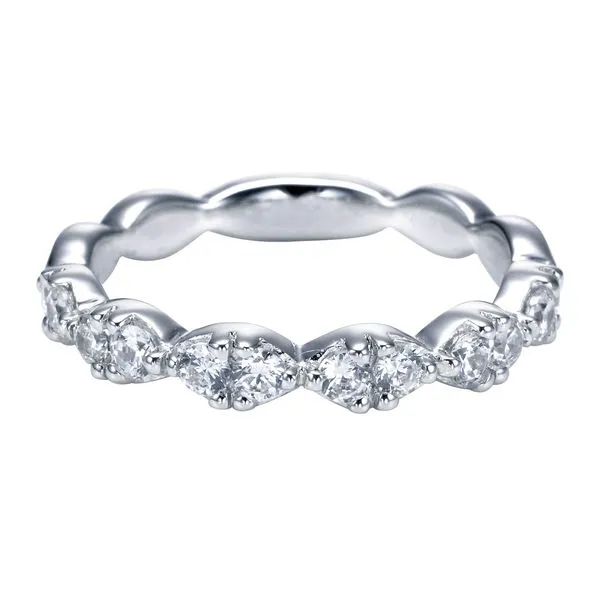 14K White Gold Scalloped Diamond Wedding Band Koerbers Fine Jewelry Inc New Albany, IN