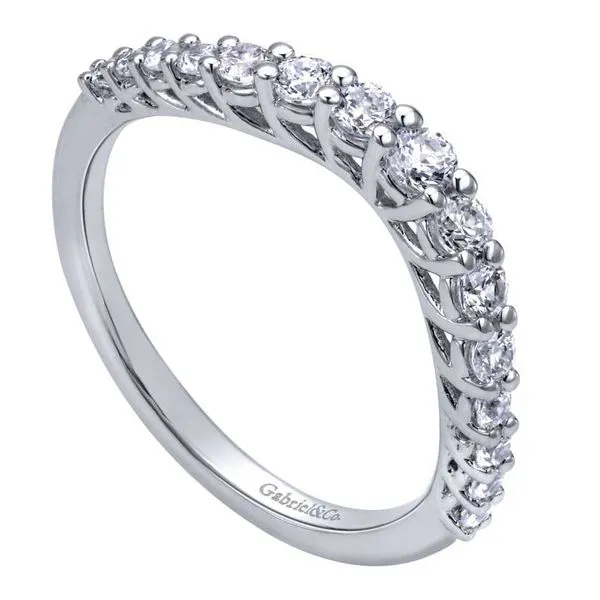 14K White Gold Curved Shared Prong Set Band Image 3 Koerbers Fine Jewelry Inc New Albany, IN