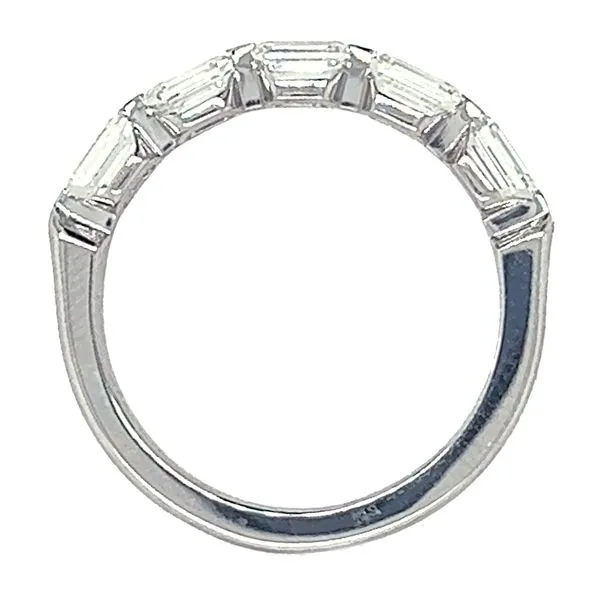 18K White Gold Emerald Diamond Wedding Band Image 2 Koerbers Fine Jewelry Inc New Albany, IN