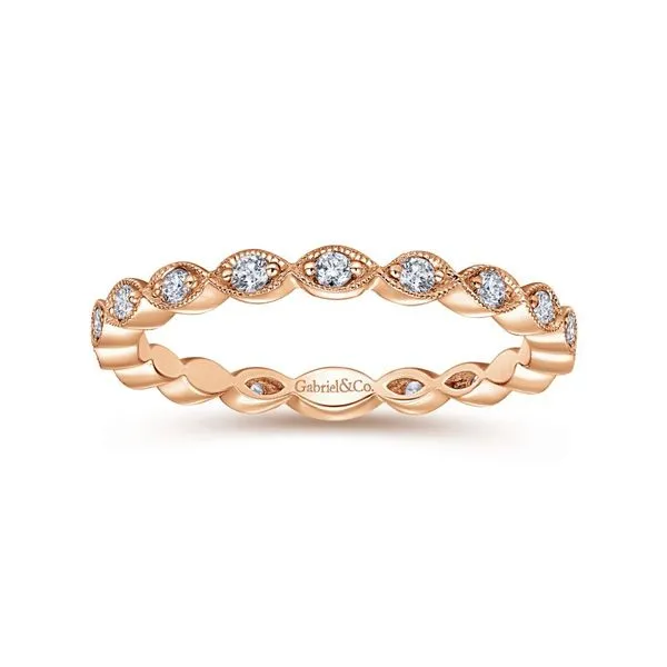 14K Rose Gold Marquise Station Diamond Stackable Ring Image 4 Koerbers Fine Jewelry Inc New Albany, IN