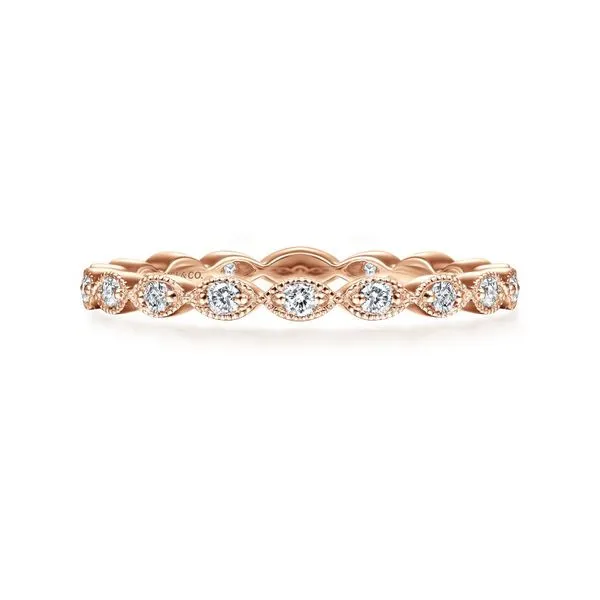 14K Rose Gold Marquise Station Diamond Stackable Ring Koerbers Fine Jewelry Inc New Albany, IN