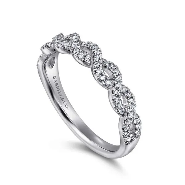 14K White Gold Twisted Diamond Anniversary Band Image 3 Koerbers Fine Jewelry Inc New Albany, IN