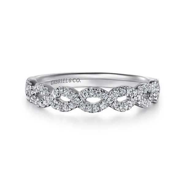 14K White Gold Twisted Diamond Anniversary Band Koerbers Fine Jewelry Inc New Albany, IN