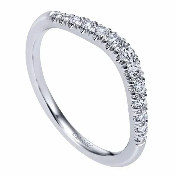 14K White Gold Curved French Pave Set Band Image 3 Koerbers Fine Jewelry Inc New Albany, IN