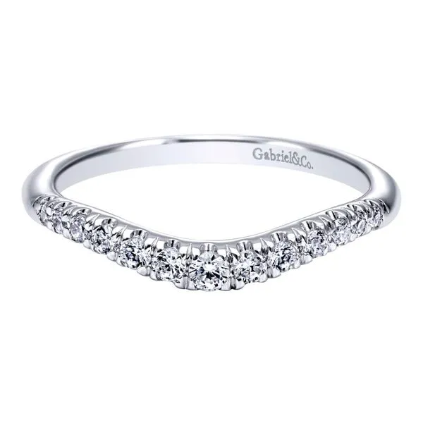 14K White Gold Curved French Pave Set Band Koerbers Fine Jewelry Inc New Albany, IN