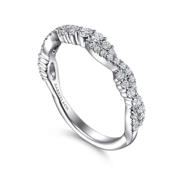 14K White Gold Twisted Diamond Stackable Ring Image 3 Koerbers Fine Jewelry Inc New Albany, IN