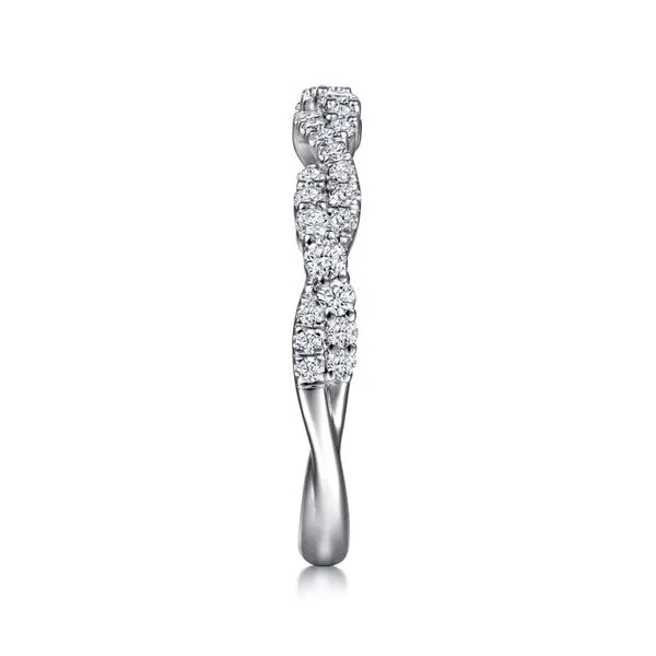 14K White Gold Twisted Diamond Stackable Ring Image 4 Koerbers Fine Jewelry Inc New Albany, IN