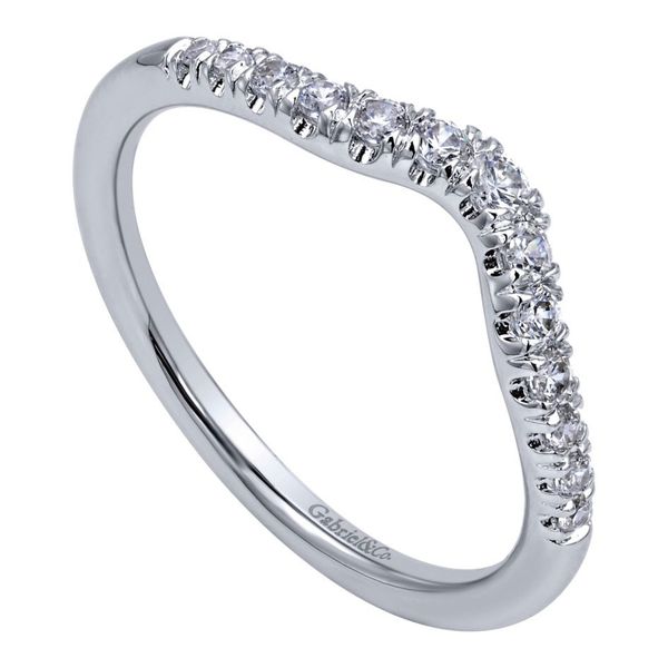 14K White Gold French Pavé Curved Diamond Wedding Band Image 2 Koerbers Fine Jewelry Inc New Albany, IN