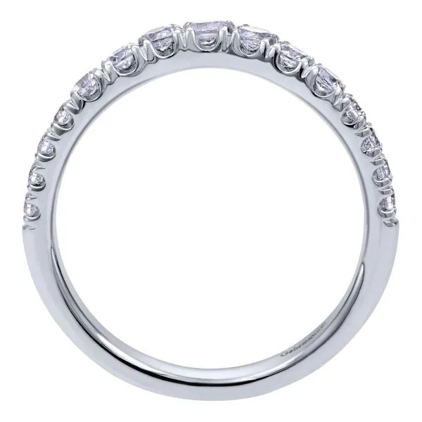 14K White Gold Curved French Pave Diamond Wedding Band Image 4 Koerbers Fine Jewelry Inc New Albany, IN
