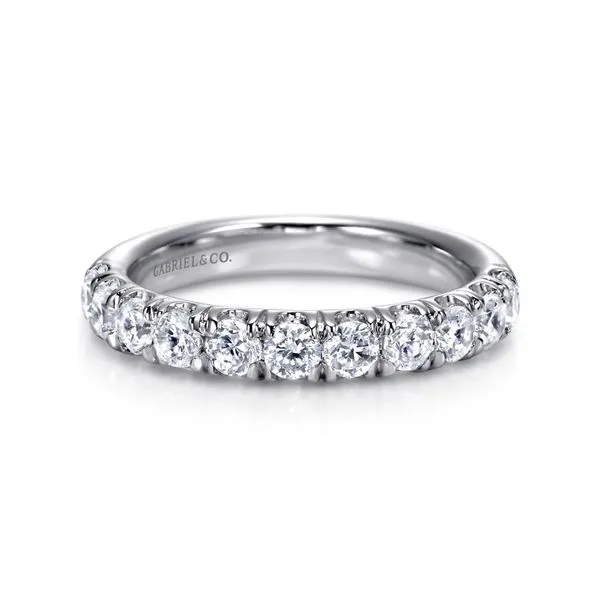 14K White Gold 11 Stone French Pave Diamond Wedding Band Koerbers Fine Jewelry Inc New Albany, IN
