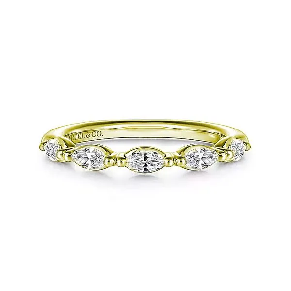 14K Yellow Gold Marquise Diamond Separated Prong Anniversary Band Koerbers Fine Jewelry Inc New Albany, IN