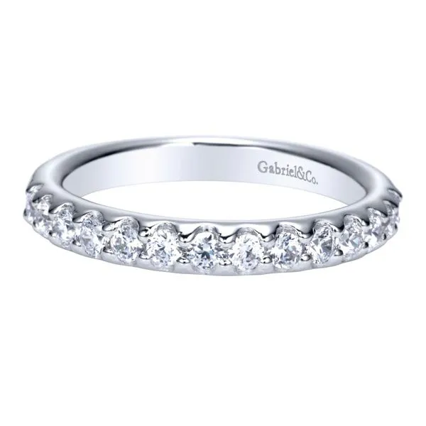 Platinum Shared Prong Straight Diamond Wedding Band Koerbers Fine Jewelry Inc New Albany, IN