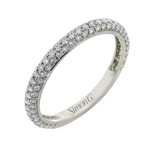 18K White Gold Pave Diamond Wedding Band Koerbers Fine Jewelry Inc New Albany, IN