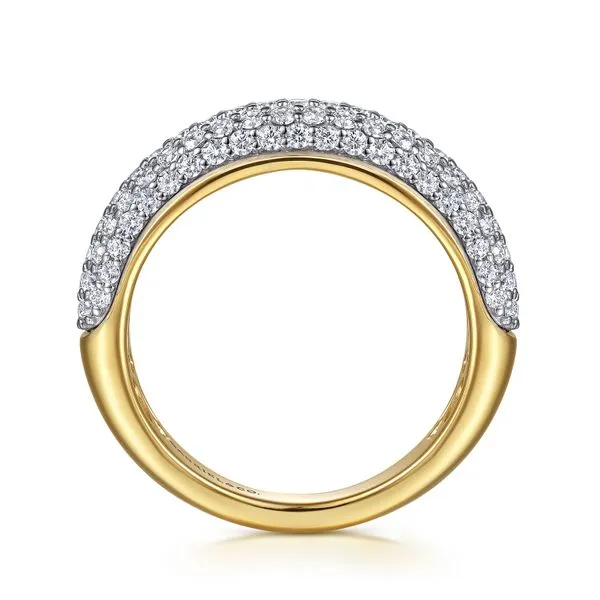 14K Yellow and White Gold Pave Diamond Anniversary Band Image 2 Koerbers Fine Jewelry Inc New Albany, IN