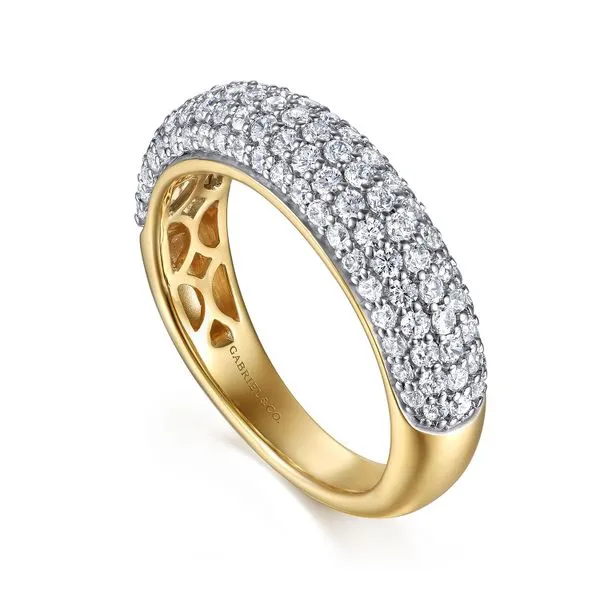 14K Yellow and White Gold Pave Diamond Anniversary Band Image 3 Koerbers Fine Jewelry Inc New Albany, IN