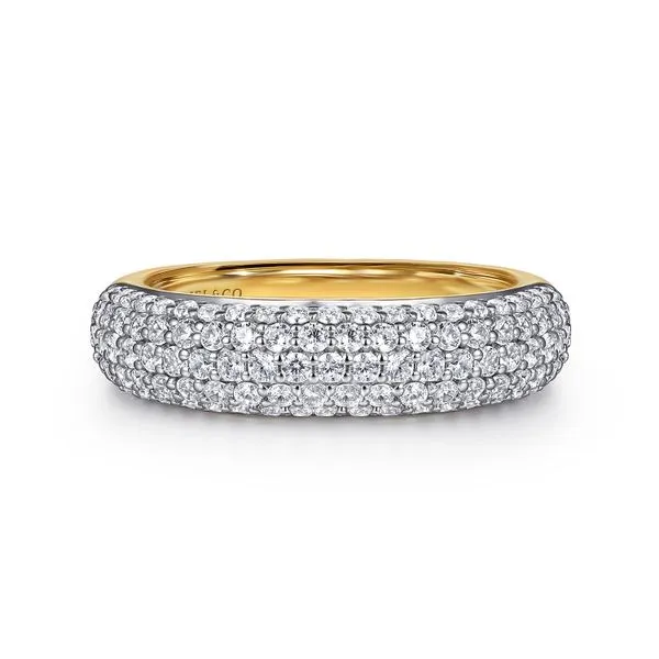 14K Yellow and White Gold Pave Diamond Anniversary Band Koerbers Fine Jewelry Inc New Albany, IN