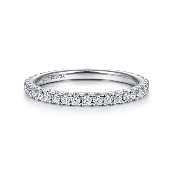 14K White Gold Straight Stackable Diamond Wedding Band Koerbers Fine Jewelry Inc New Albany, IN